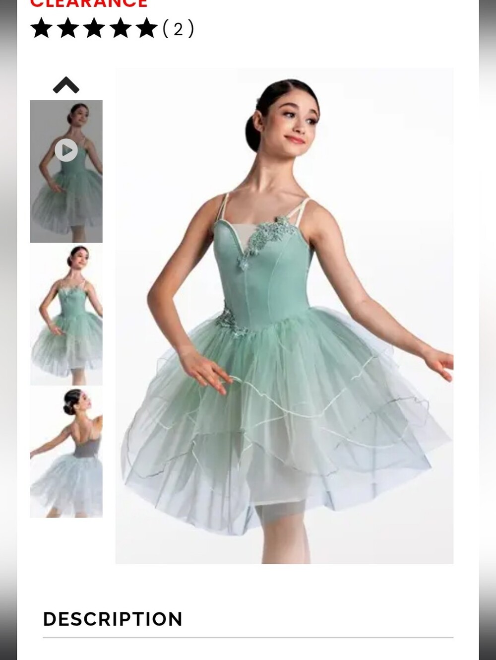 Weissman Sage Green Layered Tulle Fairy Dress, Woodland, Dance, Ballet